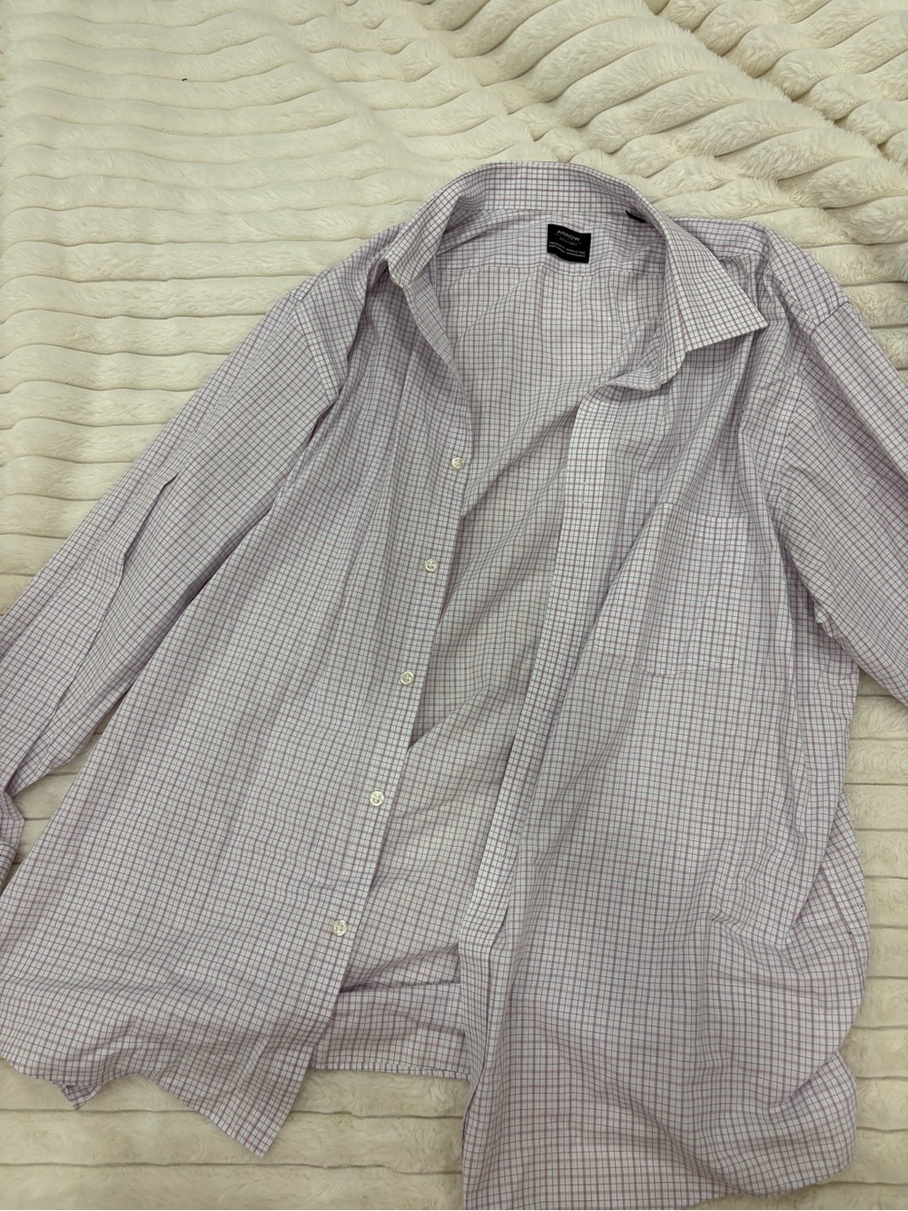 Arrow Men's Light Lavender Check Dress Shirt
